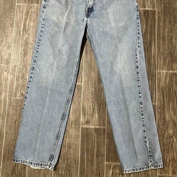 Levi’s 505 Regular Fit Straight Leg Blue Jeans Mens 36x30 Distressed - Picture 2 of 5